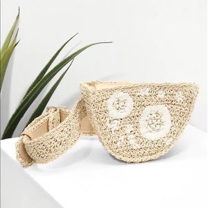 Flower Pattern Straw Bag